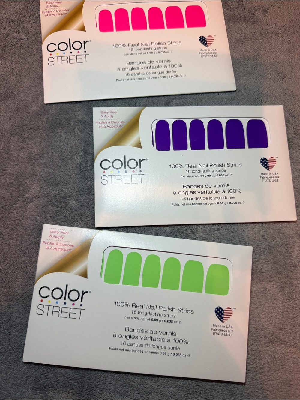 3 NEW Color Street Neon Nail Strips
